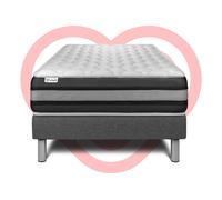 Ensemble matelas et sommier VITALIT Ensemble matelas 90 x 200 cm Ressorts ensachés et Mémoire de forme VITALSPRING ZEN - 26 cm - Ferme - sommier Gris