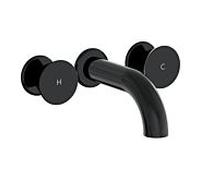 Ensemble VitrA Liquid pré-assemblé A4269039, mitigeur lavabo encastré à deux poignées, court, noir brillant