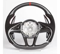 ensemble volant automobile Compatible Avec McLaren Pour 720S 12C 540C 600LT 2017 2018 2019 2020 2021 Volant Course Personnalisé Fibre Carbone Pour Rouge Perforé PU(Style 2)