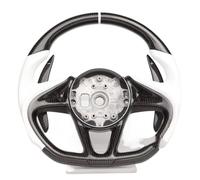 ensemble volant automobile Compatible Avec McLaren Pour 720S 12C 540C 600LT 2017 2018 2019 2020 2021 Volant Course Personnalisé Fibre Carbone Pour Rouge Perforé PU(Style 5)