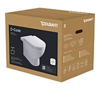 Ensemble WC sur pied Duravit D-Code, à chasse d'eau profonde 40370900A1, avec abattant, fermeture amortie, sans bride, blanc
