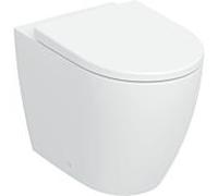 Ensemble WC sur pied Geberit iCon, cuvette à chasse d'eau profonde 503080001 35,5 x 56 cm, montage encastré, design fermé en céramique, avec abattant, blanc