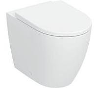 Ensemble WC sur pied Geberit iCon, cuvette à chasse d'eau profonde 503080JT1 35,5 x 56 cm, montage encastré, design en céramique fermée, avec abattant, blanc mat