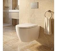 Ensemble WC suspendu CARLDIX x LAUFEN A91004000101 blanc, sans bride, avec abattant à fermeture ralentie