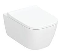 Ensemble WC suspendu Geberit iCon, à chasse d'eau profonde 503162008 35,5 x 53 cm, carré, design fermé en céramique, avec abattant, blanc KeraTect