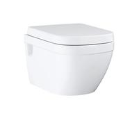 GROHE Pack WC suspendu Euro Ceramic 39703000 -Abattant frein de chute-Volume de chasse 3/5L-Sans bride-Porcelaine vitrifiée-Blanc