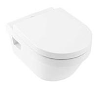 Ensemble WC suspendu Villeroy & Boch Architectura 5684HRR1 Blanc Alpin CeramicPlus, sans bride, avec abattant WC