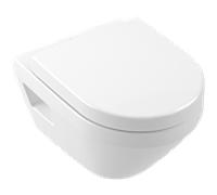 Ensemble WC Villeroy et Boch Architectura 4687CLR1 35 x 48 cm, ovale, suspendu, TwistFlush, horizontal, blanc Alpin CeramicPlus