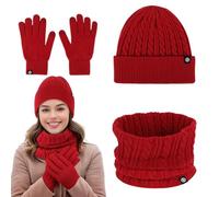 ensembleChapeau Gants Écharpe Femme - ensembleDe Mode Hivernal Luxueux En Tricot Épais Avec Doublure Douce | ensembleBonnet Écharpe Gants Élégants, Tenue Confortable Pour Activités Extérieures, Cad