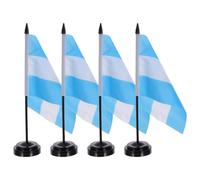 Ensembles 4 et Drapeaux Support de Base Table Argentine | Polyester et Plastique, Affichage de Bureau Voyant, Tables D’étude et Conférences, Décoration Événementielle