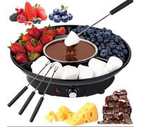 Ensembles à Fondue au Fromage, marmite à Chocolat avec 2 fourchettes à Fondue, Fondue au Chocolat électrique de 260 ML pour Griller des guimauves (Black)