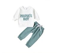 Ensembles bébé Fille 0-3 Ans Automne Survetement Enfant Garcon Sport décontractée Pull Sweat Fille sans Capuche avec Texte Haut Tee Shirt Manche Longue Printemps et Pantalon (Blue, 12-18 Mois)