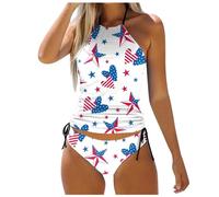 Ensembles Bikini Ensemble de Maillot de Bain Fendu pour Femmes Tenue Plage imprimée indépendante avec Haut et Bas séparés Confortable pour la Natation Estivale (Beige, XL)