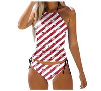 Ensembles Bikini Ensemble de Maillot de Bain Fendu pour Femmes Tenue Plage imprimée indépendante avec Haut et Bas séparés Confortable pour la Natation Estivale (XL)