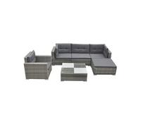 Salon de Jardin avec Coussins Meuble Exterieur 6 pcs Résine Tressée vidaXL