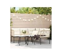 Ensemble de canapés de jardin et coussins noir acier textilène vidaXL