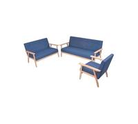 2x Canapé Tissu Bleu Canapé de Salon Mobilier de Salon Sofa Meubles vidaXL
