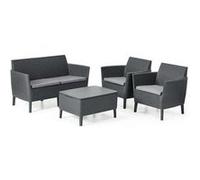Ensembles canapés, fauteuils et tables de jardin keter resine gris 4 pieces 66.5 x 76 x 76 2 personnes gris G