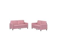 vidaXL Ensemble de canapés 2 pièces Velours Rose