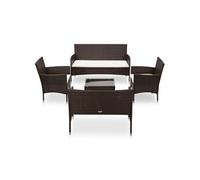 Ensembles canapes. fauteuils et tables de jardin polyethylene 4 personnes 5 pieces 58 x 55 x 81 cm beige