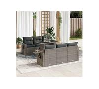 Ensembles canapes. fauteuils et tables de jardin resine tressee gris 7 pieces x 62 x 69 6 personnes