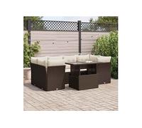 Salon de Jardin avec Coussins Canapé Balcon Terrasse 7 pcs Résine Tressée vidaXL