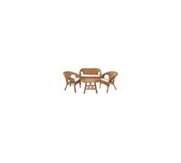 Ensembles canapés, fauteuils et tables de jardin rotin bois 4 pieces 60 x 104 x 78 cm