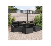 Ensembles canapés, fauteuils et tables de jardin rotin gris 6 pieces 5 personnes