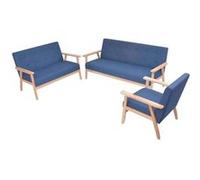 2x Canapé Tissu Bleu Canapé de Salon Mobilier de Salon Sofa Meubles vidaXL
