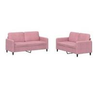 vidaXL Ensemble de canapés 2 pièces Velours Rose
