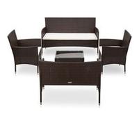 Vidaxl Salon De Jardin 5 Pcs Avec Coussins Résine Tressée Noir Multicolore