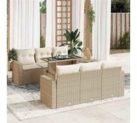 Ensembles canapés, fauteuils et tables de jardin resine tressee beige 7 pieces x 65.5 x 69 6 personnes