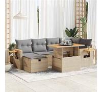 Ensembles canapes. fauteuils et tables de jardin resine tressee beige 8 pieces x 62 x 69 7 personnes