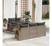 Ensembles canapés, fauteuils et tables de jardin resine tressee gris 6 pieces x 62 x 69 5 personnes