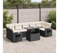 Vidaxl Salon De Jardin 8 Pcs Avec Coussins Noir Résine Tressée