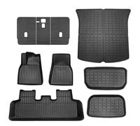 Ensembles complets TPE Tapis de siège de Sol doublures Tapis de Coffre de Voiture Tapis de Pied Tapis de Protection arrière de siège pour Tesla modèle Y 2022 Cargo(2)
