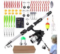 Ensembles d' pour - Anfänger Angelruten-Set, Angelruten-Set pour Petit Enfant pour Mädchen Outdoor Sommer Camping Park Garten Famille Süßwasser Salzwasser See