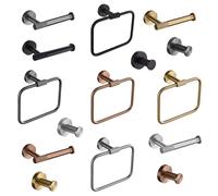 Ensembles d'accessoires de salle de bains, rouleau de papier toilette, porte-serviettes, barre de Rail, anneau, crochet pour Robe, matériel Robe Hook C