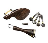 Ensembles D'accessoires Pour Violon Accessoires Pour Violon En Ébène De Couleur Naturelle Chevilles Repose Menton Cordier Support Réglage Fin(8)