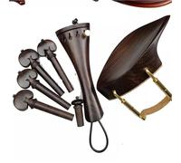 Ensembles D'accessoires Pour Violon Accessoires Pour Violon En Ébène De Couleur Naturelle Chevilles Repose Menton Cordier Support Réglage Fin(6)