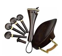 Ensembles D'accessoires Pour Violon Accessoires Pour Violon En Ébène De Couleur Naturelle Chevilles Repose Menton Cordier Support Réglage Fin(4)