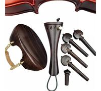 Ensembles D'accessoires Pour Violon Accessoires Pour Violon En Ébène De Couleur Naturelle Chevilles Repose Menton Cordier Support Réglage Fin(7)