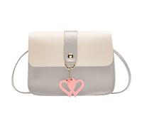 Ensembles De Bagages 2 Pièces en de coeur pendentif nouveau modèle pratique boucle et réglable bandoulière sac de messager Portefeuille De Bandoulière (Grey, One Size)