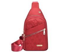 Ensembles De Bagages 2 Pièces Petit sac à bandoulière de randonnée, Bakpack avec trou pour écouteurs, bandoulière, sac corporel pour Cordon Enfant (Red, A)