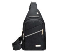 Ensembles De Bagages 2 Pièces Petit sac à bandoulière de randonnée, Bakpack avec trou pour écouteurs, bandoulière, sac corporel pour Cordon Enfant (Black, A)