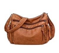 Ensembles De Bagages Dédouanement 4 Pièces en cuir PU souple sac à main léger sac à main Casque Audio Avec (Brown, One Size)