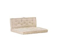 Coussin de Plancher de Palette Coton 120x80x10 cm Beige Jardin Canapé vidaXL