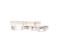 Ensembles de bancs. canapes et tables de jardin Vidaxl bois blanc 4 pieces 4 personnes blanc G
