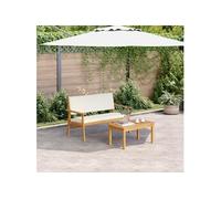 vidaXL Ensemble de canapé de jardin avec coussin 2 pcs Blanc crème 4106579