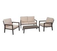 Garniture Hwc-L64, Salon De Jardin Garniture De Jardin Lounge-Set Canapé, Métal Rembourrage Crème-Blanc Gris